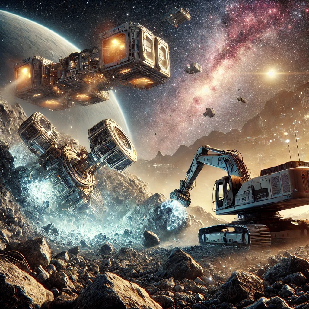 우주에서 채굴 가능한 광물 관련 사진