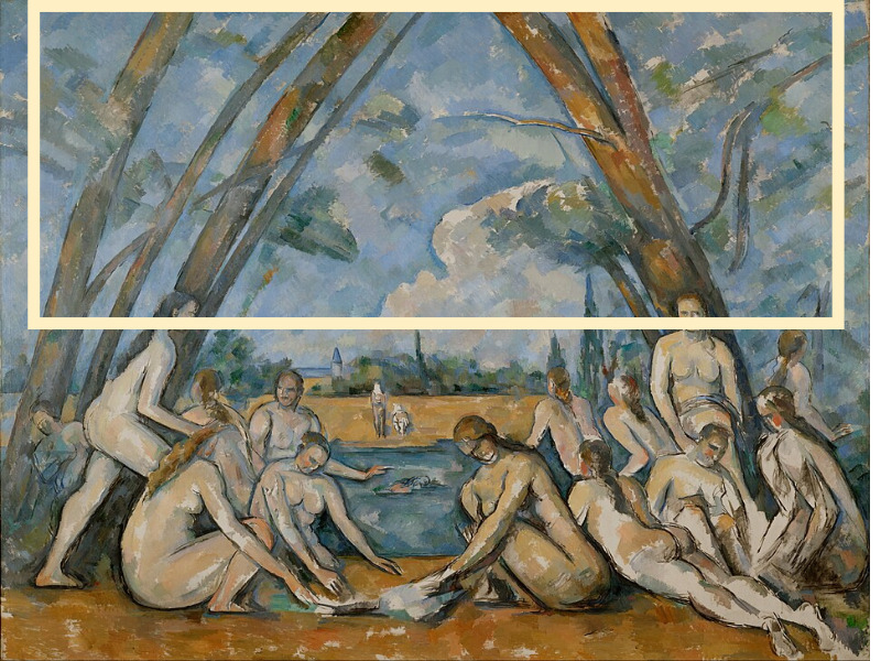 목욕하는 사람들 상단 구도