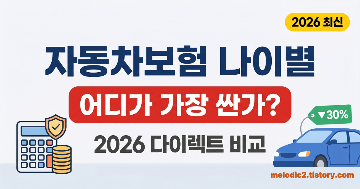 자동차보험 나이별 비교 2026 싼곳 다이렉트 TOP