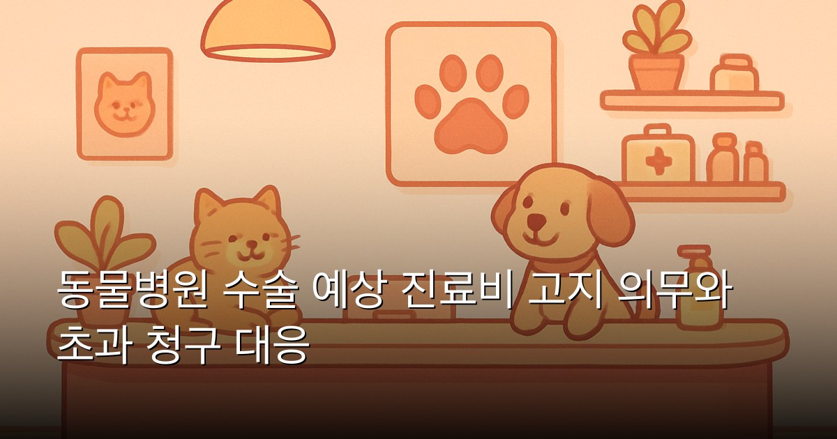 동물병원 수술 예상 진료비 고지 의무와 초과 청구 대응