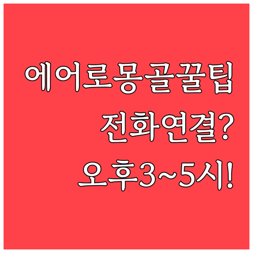 에어로 몽골리아 전화 연결 최적 시간..