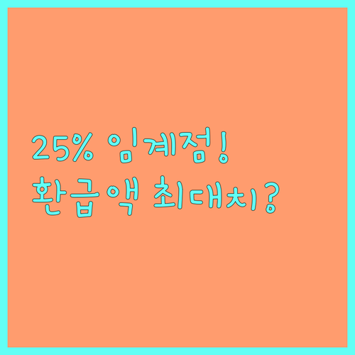 당신의 연말정산 환급액, 25% 임계..