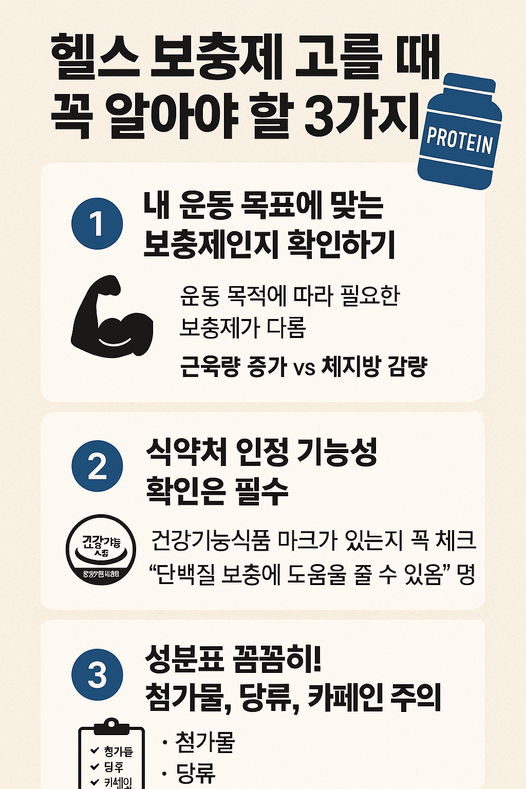헬스 보충제 선택 전, 반드시 체크해야 할 핵심 포인트 3가지