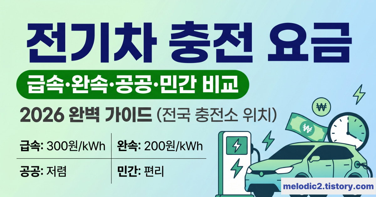 2026 전기차 충전 요금 장소 공공 민간 속도별 비교