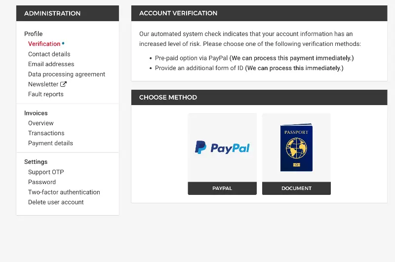 Hetzner 가입 완료 확인 화면