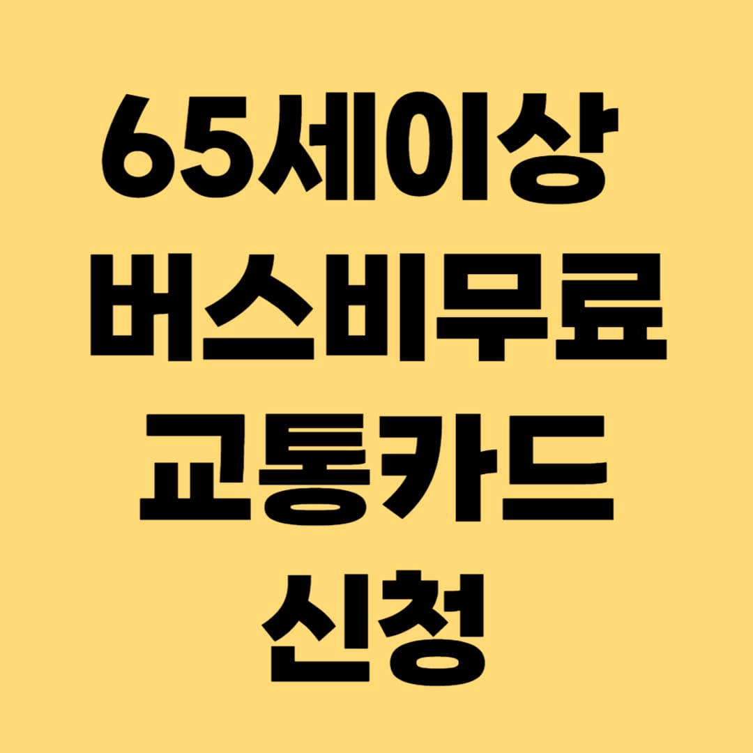 65세 이상 버스비 무료 교통카드 신청 방법