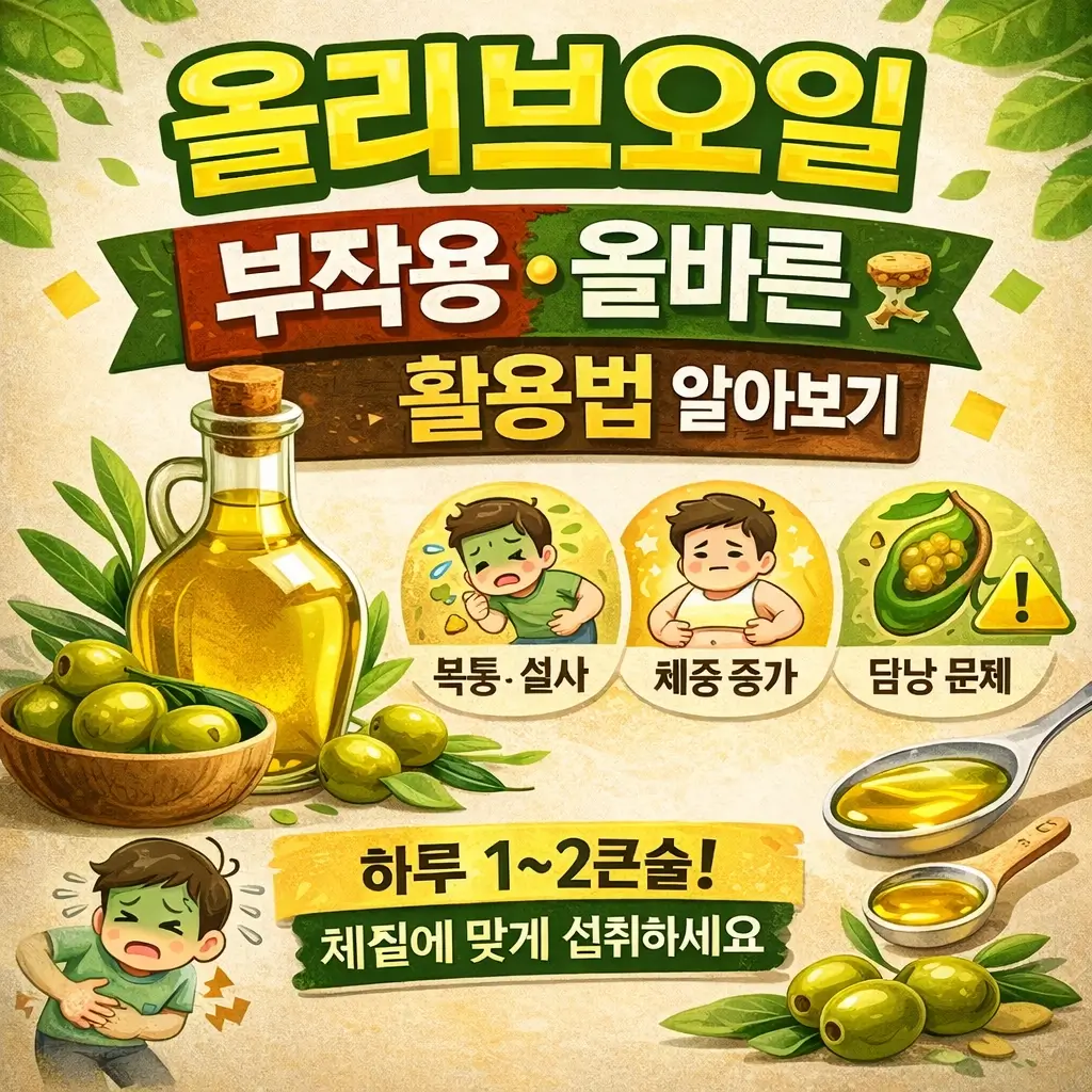 올리브오일 부작용 올바른 복용법