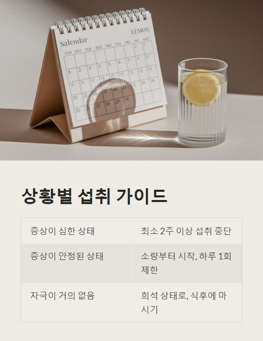 상황별 섭취 가이드