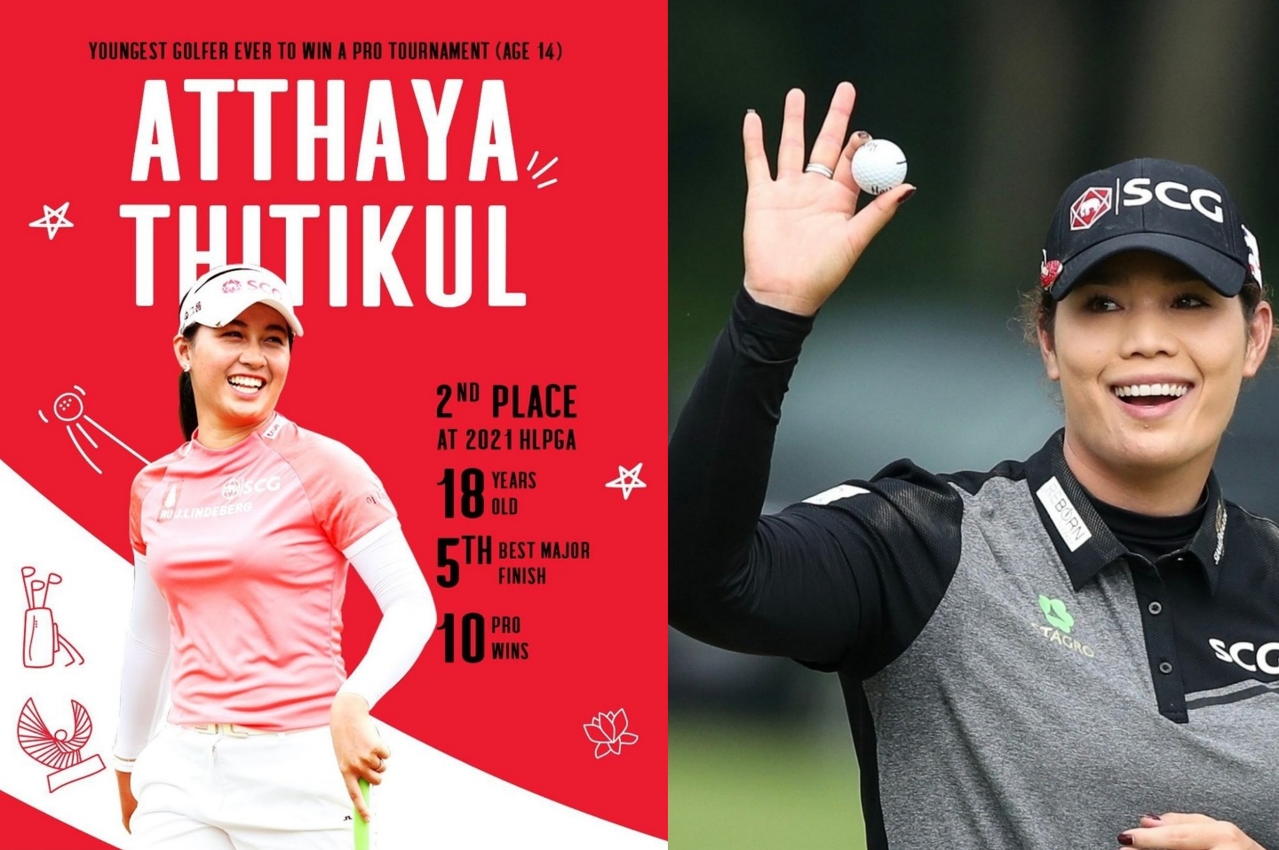 태국의 골프 스타 Ariya Jutanugarn(오른쪽)와 떠오르는 스타 Atthaya Thitikul(왼쪽)