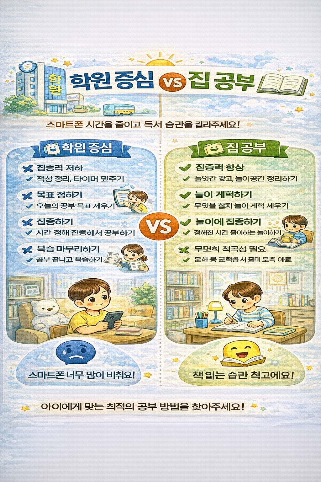 요즘 뜨는 공부법 학원과 집공부 차이 관련 사진