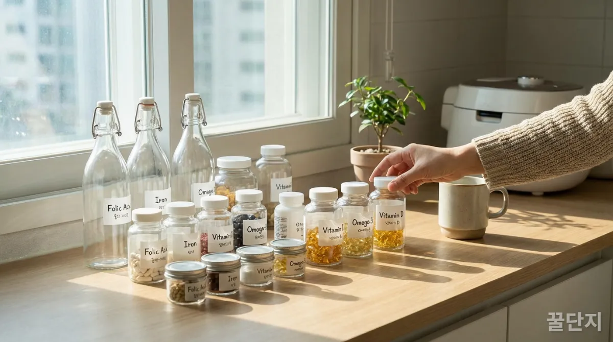 임신 필수 영양제인 엽산, 철분, 비타민 D, 오메가-3