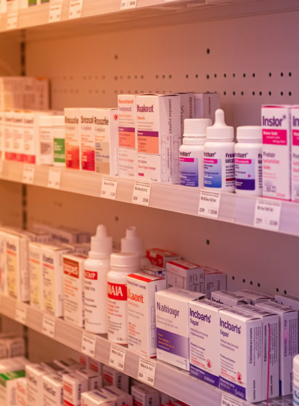 진열되어 있는 약물