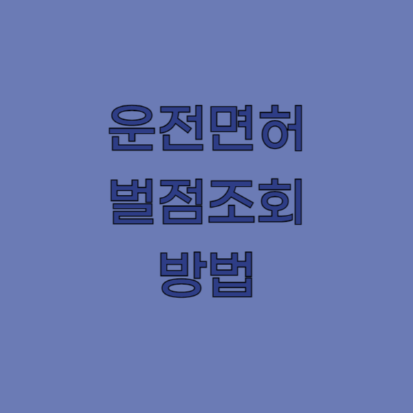 운전면허 과태료 조회 방법