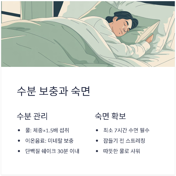수분 보충과 숙면