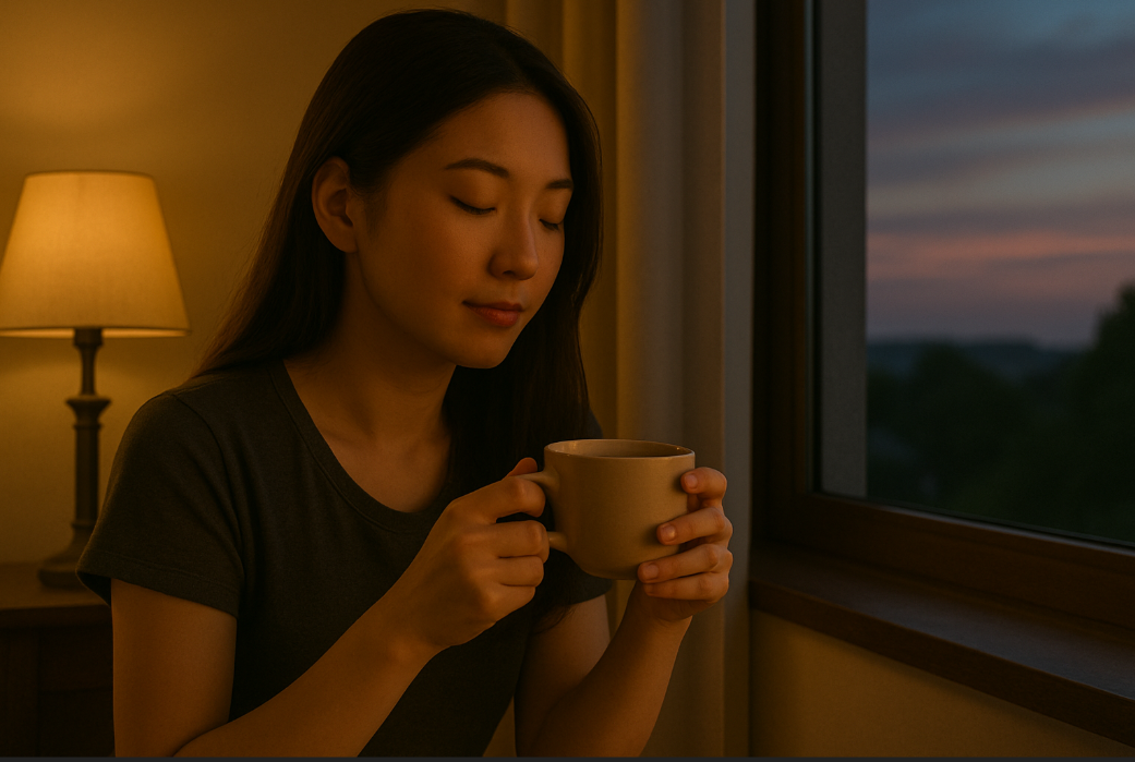 조용한 저녁에 마시는 차 한 잔의 감성