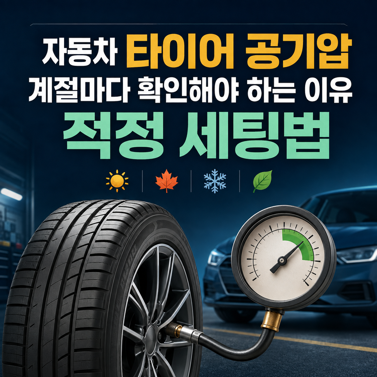 자동차 타이어 공기압, 계절마다 반드시 확인해야 하는 이유와 적정 세팅법