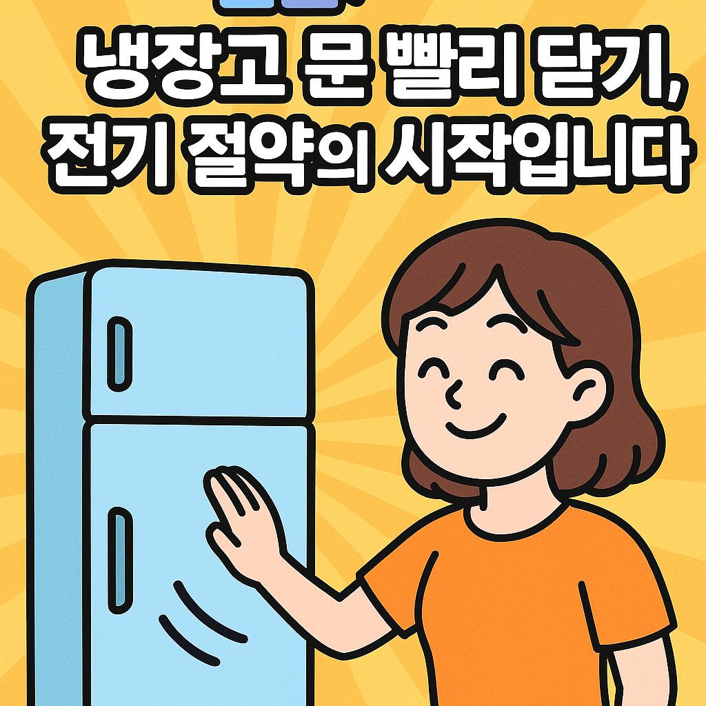 냉장고 문 빨리 닫기, 전기 절약의 시작입니다