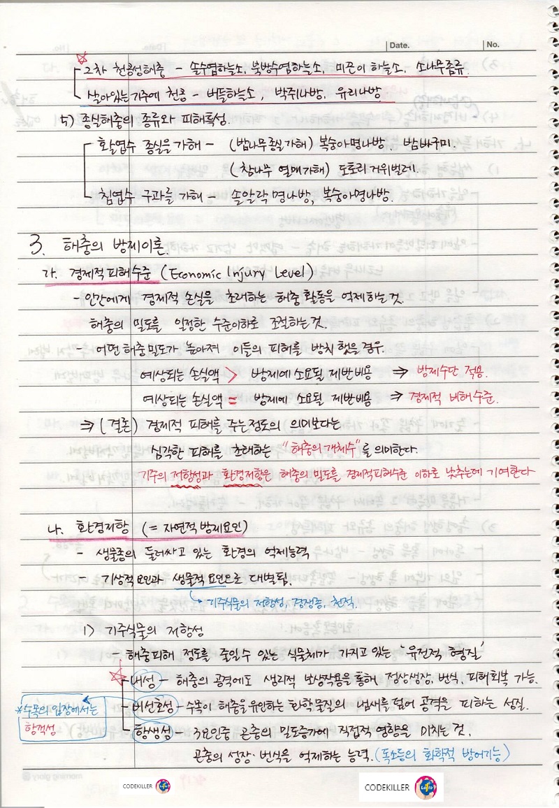 해충의 방제이론