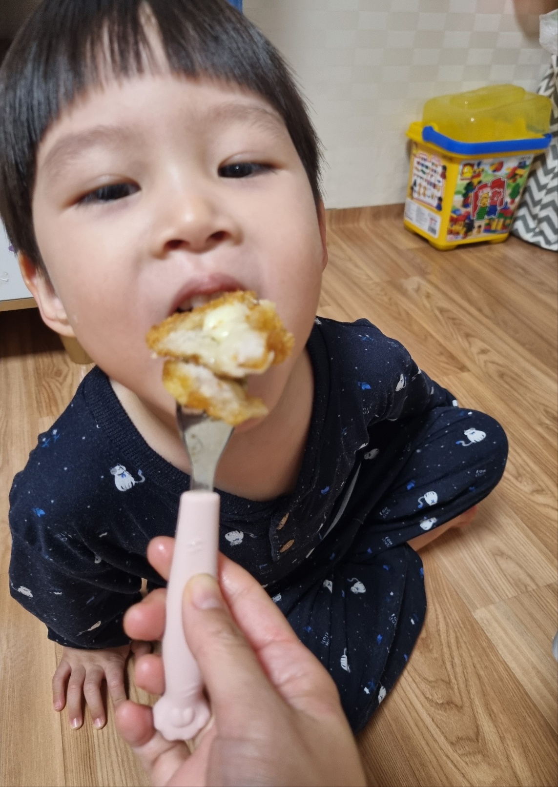 치즈돈까스먹는아이