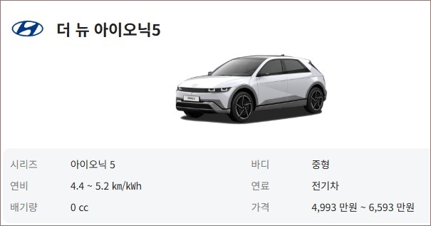 아이오닉5 가격표