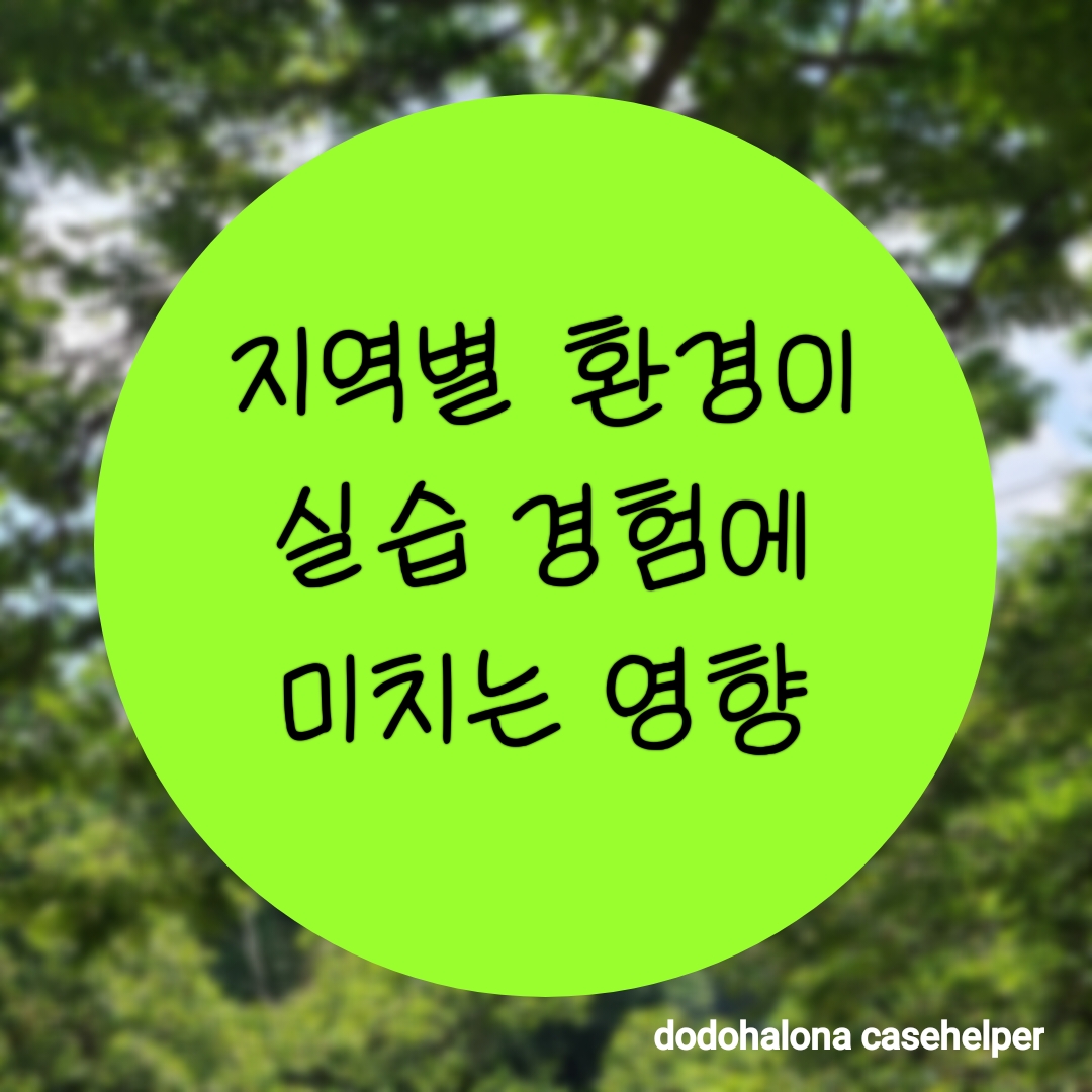 지역별 환경이 실습 경험에 미치는 영향