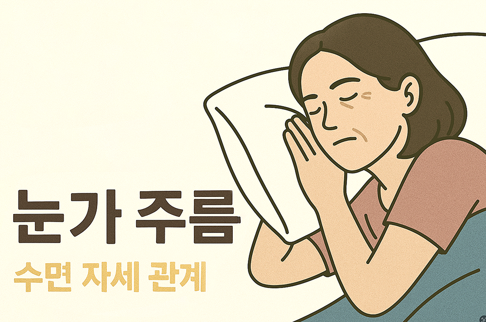 옆으로 누워자는 여성 얼굴에 주름이 있는 모습의 이미지 입니다.