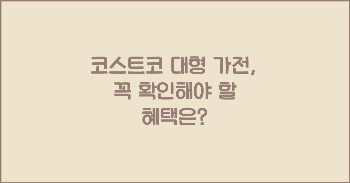 코스트코 대형 가전