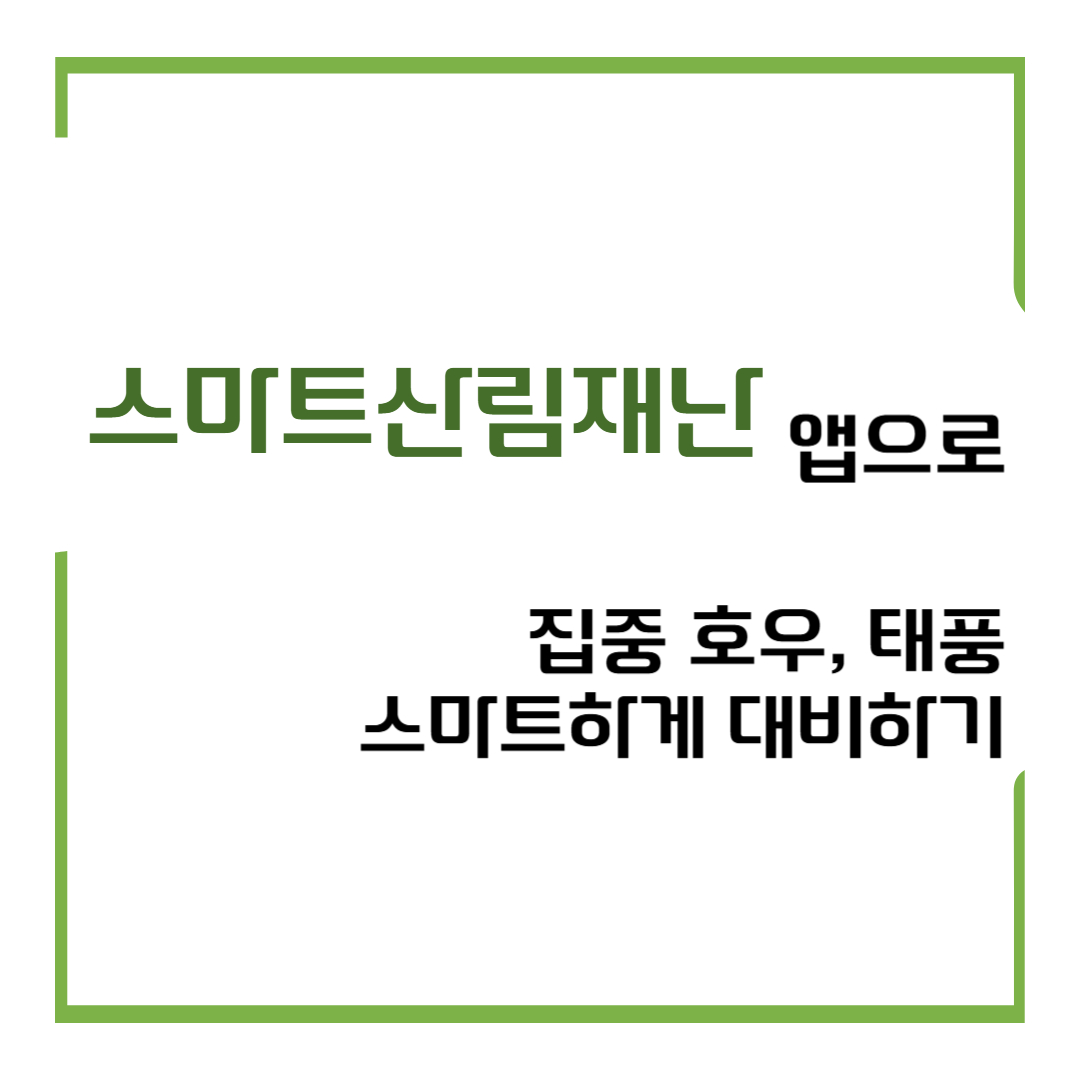스마트산림재난 앱으로 집중 호우, 태풍 스마트하게 대비하기