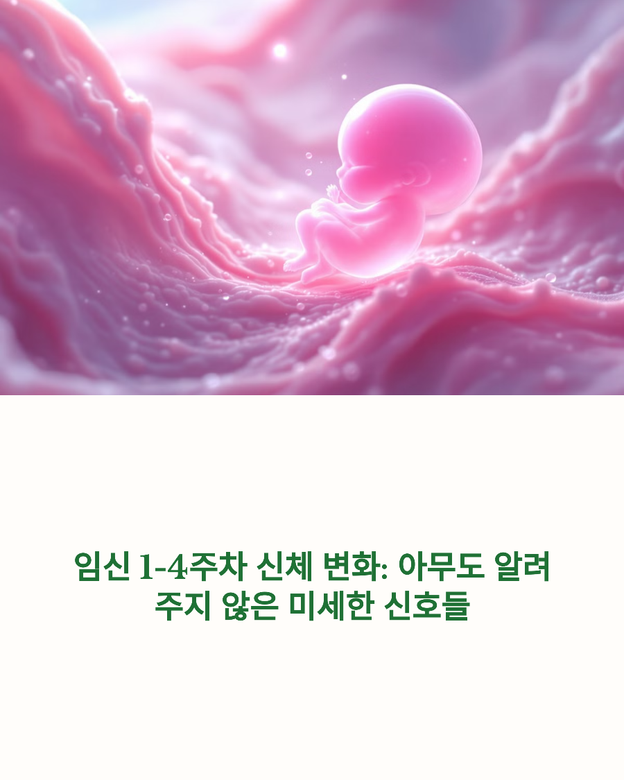 임신 1-4주차 신체 변화 아무도 알려주지 않은 미세한 신호들