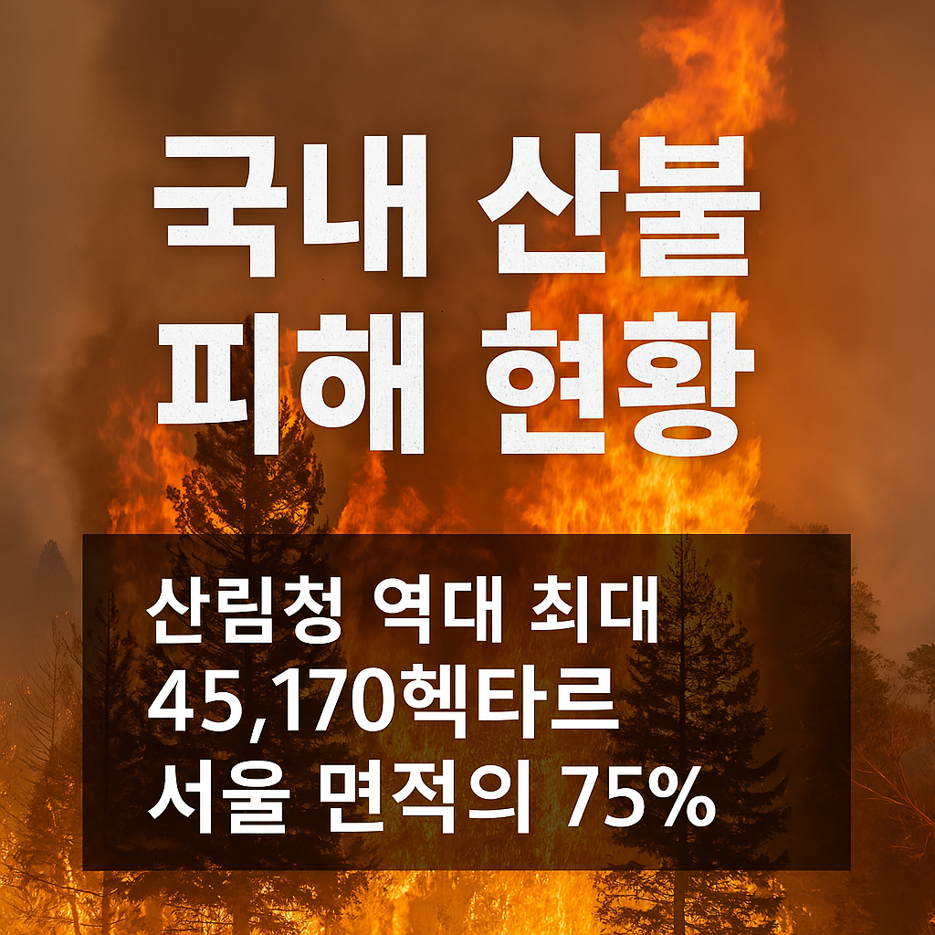 국내 산불 피해 현황 : 45,170헥타르