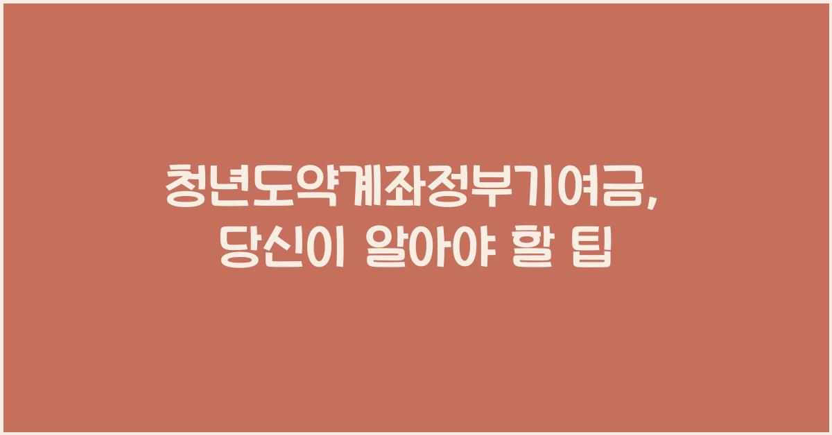 청년도약계좌정부기여금