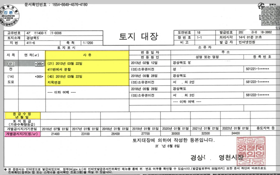 토지(임야)대장-지적도-임야도-공인중개사-시험-공시법-지적공부-키워드