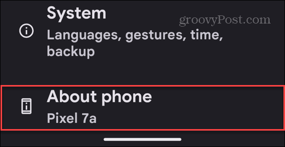 안드로이드 버전 확인 메뉴