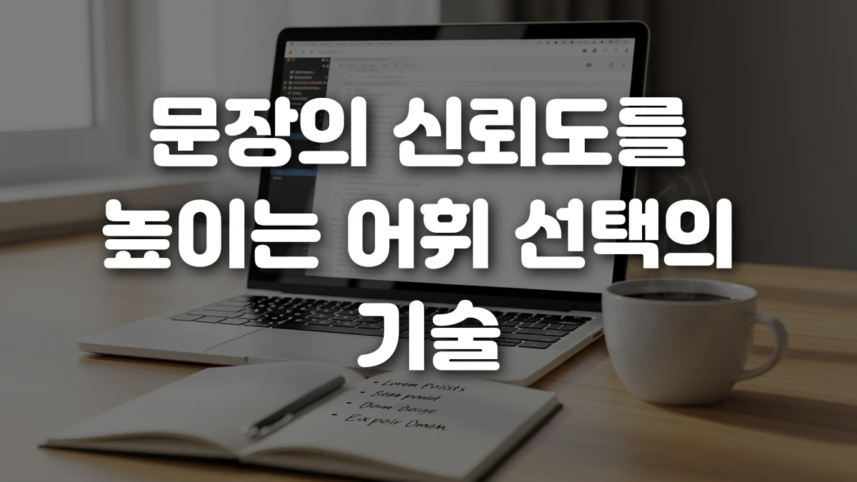 문장의 신뢰도를 높이는 어휘 선택의 기술