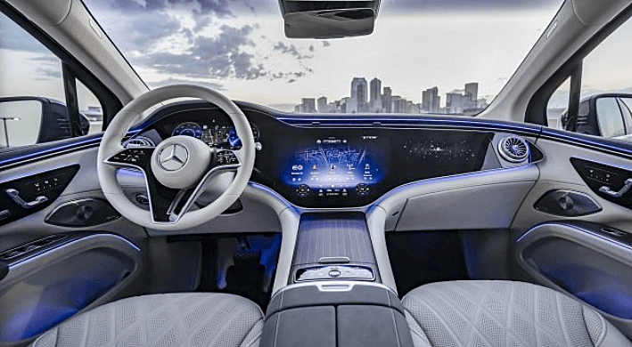 메르세데스-벤츠 럭셔리한 &amp;#39;더 뉴 EQS SUV&amp;#39; 자동차 공개 인테리어 디자인