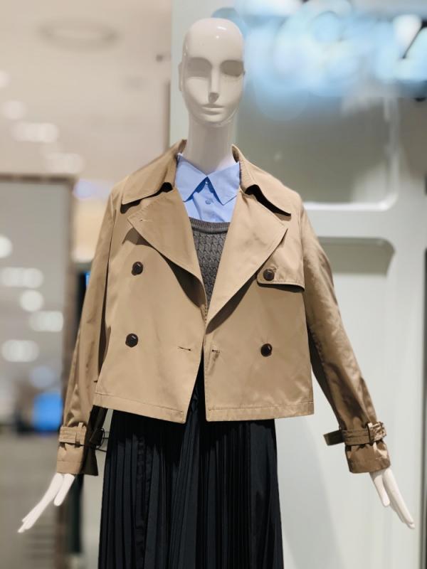 ZOOC 더블버튼 하프 트렌치 코트 DE Z233MSI001