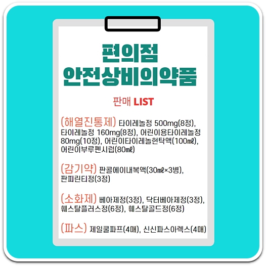 편의점-안전-상비-의약품-판매-리스트