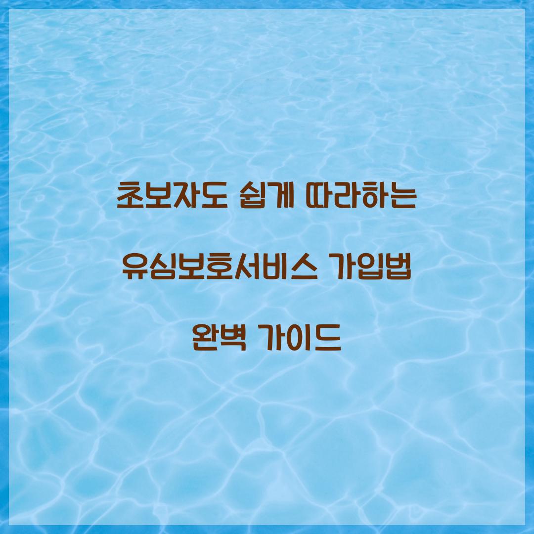 μ΄λ³΄μλ μ½κ² λ°λΌνλ μ μ¬λ³΄νΈμλΉμ€ κ°μ
λ²