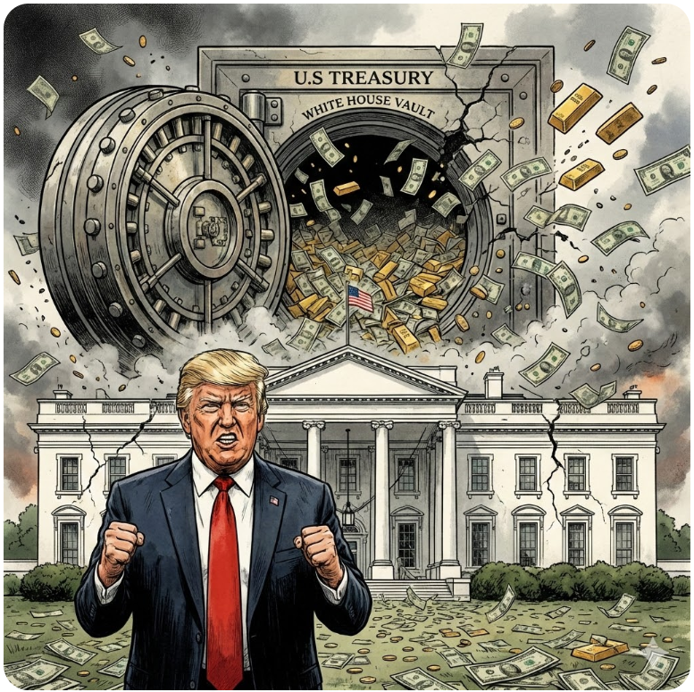 AI 이미지 : 도널드 트럼 대통령과 미 재정 악화