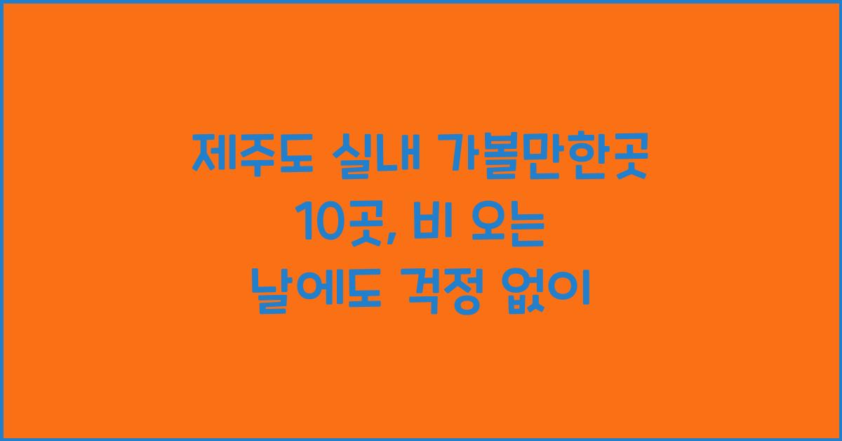 제주도 실내 가볼만한곳 10곳