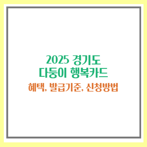 경기도 다둥이 행복카드