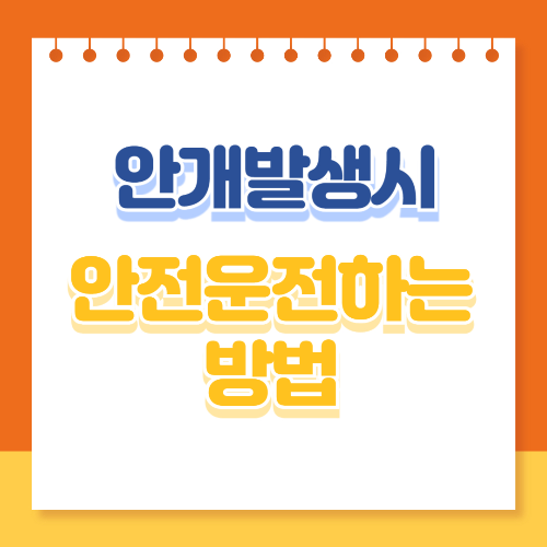 안개발생시 안전운전하는 방법