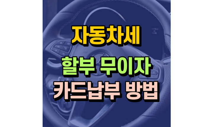 자동차세 할부 무이자 신용카드 납부 썸네일