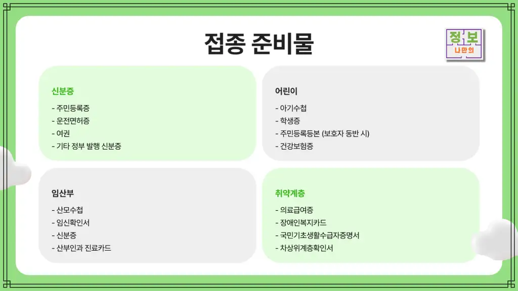 접종 준비물