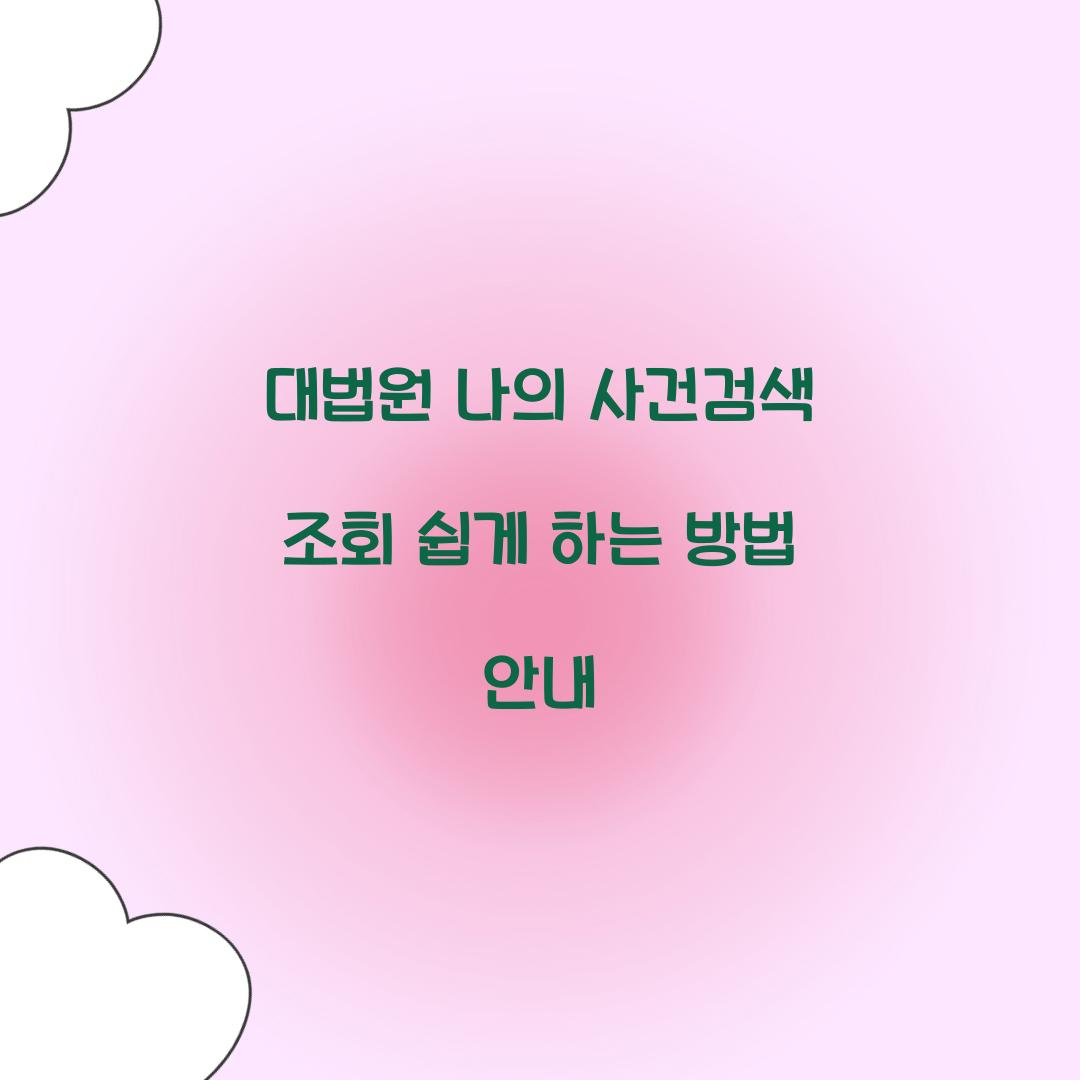 대법원 나의 사건검색 조회