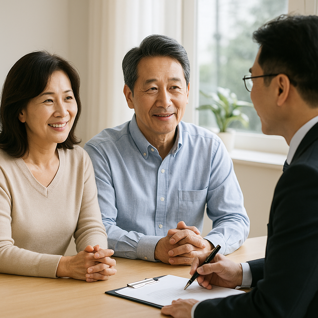 국민연금 상담 받는 부부