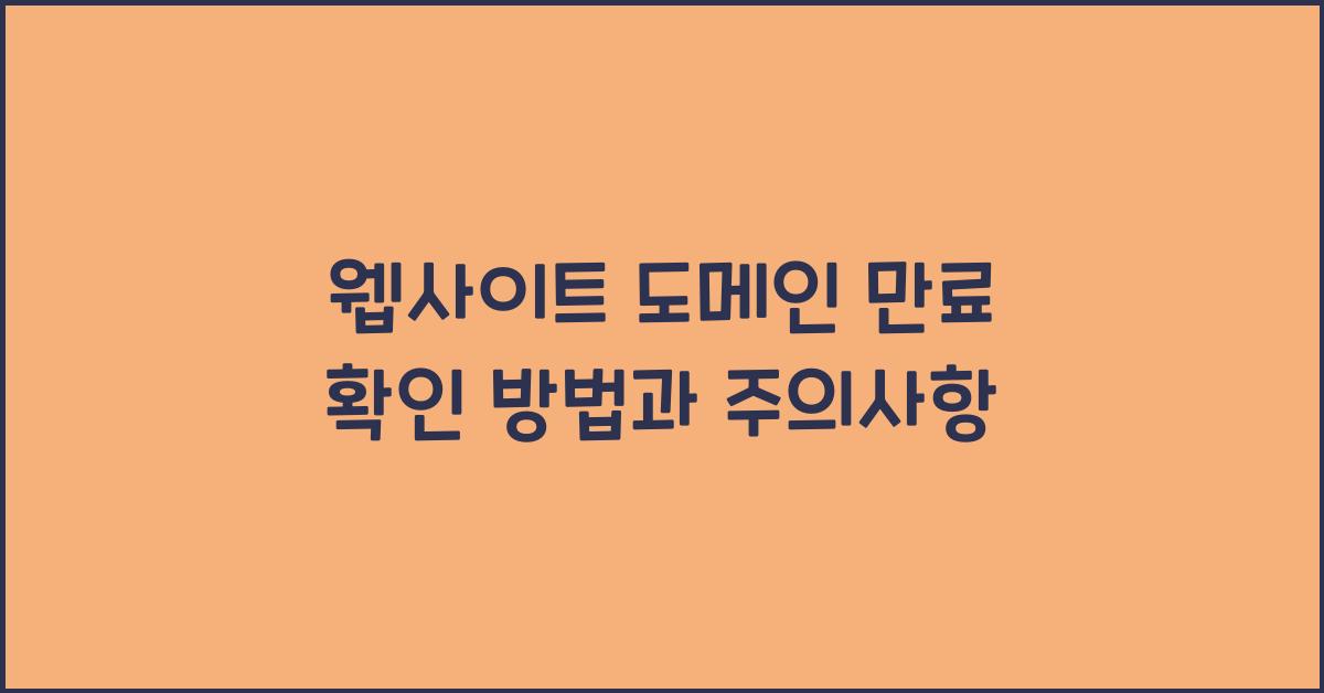 웹사이트 도메인 만료 확인