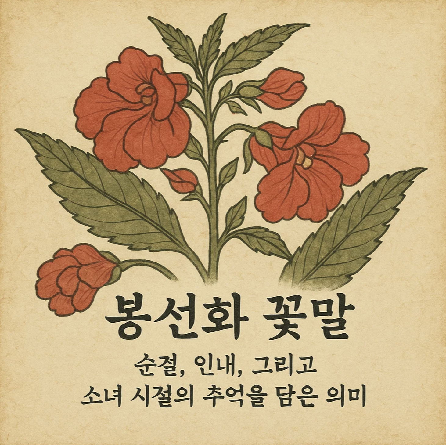 봉선화 꽃말 순결, 인내, 그리고 소녀 시절의 추억을 담은 의미