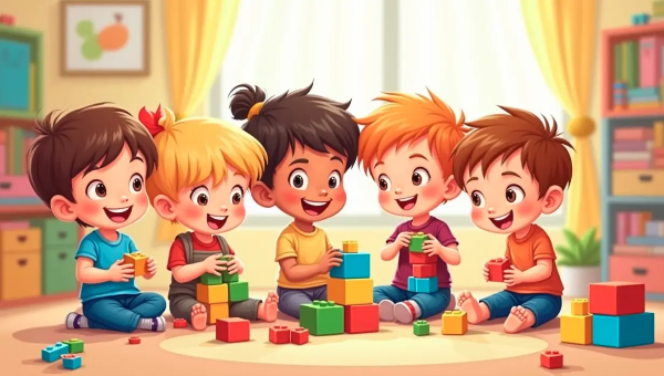 어린이집-체험활동-블록-쌓기-어린이들