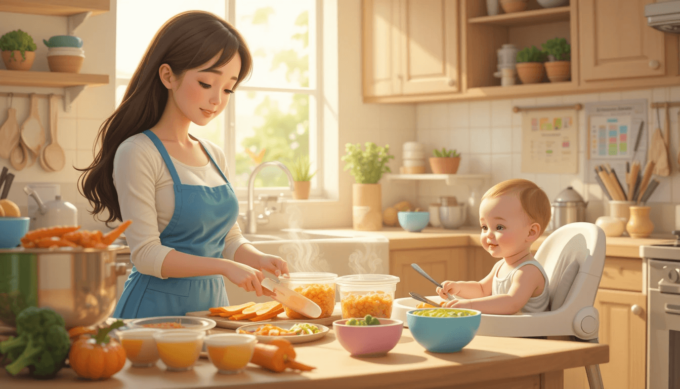 이유식 만드는 엄마 관련 사진